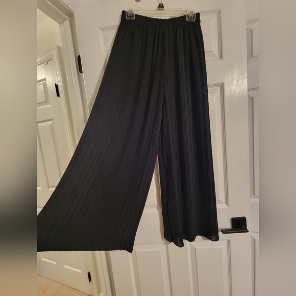 Craig Clothing Co Black Chiffon Pants with Pleat Design Size L - Picture 2 of 3